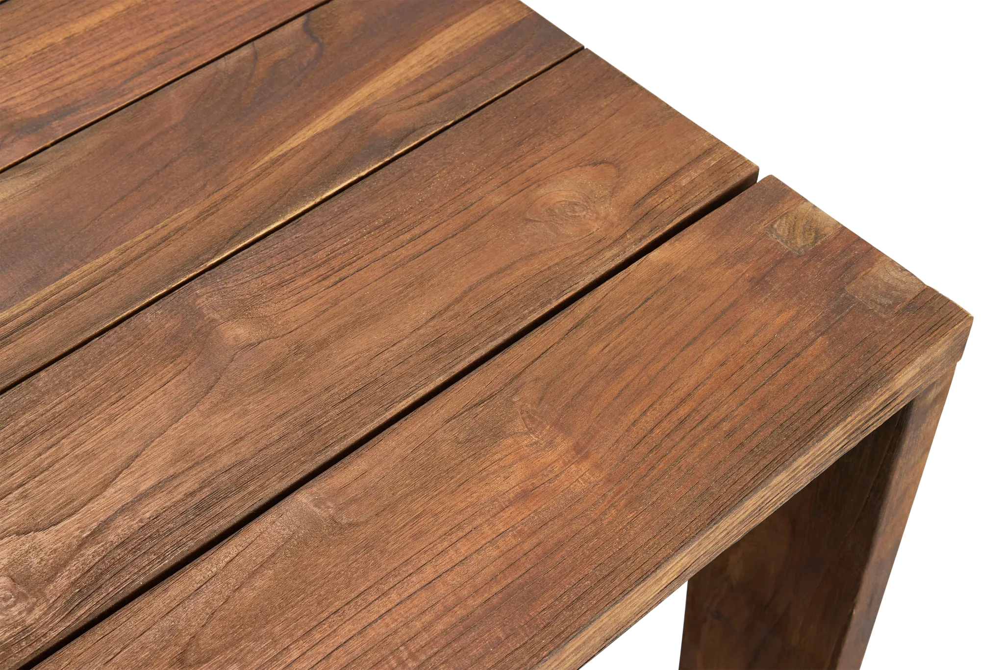 Linear Dark Gray White 70" Teak Table & 4 Cushioned Side Chairs