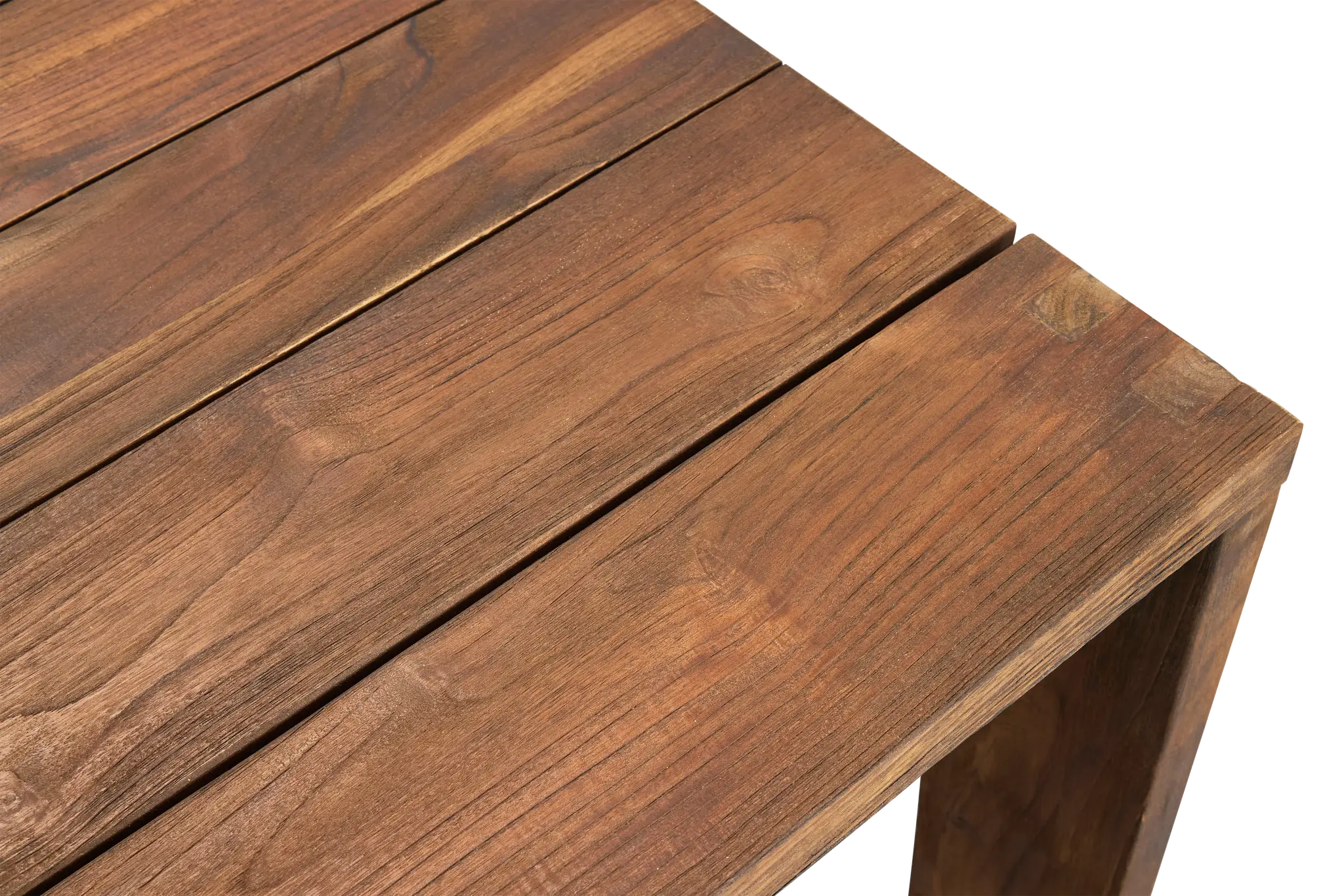 Linear Dark Gray White 70" Teak Table & 4 Cushioned Side Chairs Linear Dark Gray White 70" Teak Table & 4 Cushioned Side Chairs