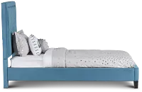 Collin Blue Velvet Platform Bed