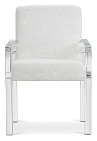 Ocean Drive White Acrylic Upholstered Arm Chair