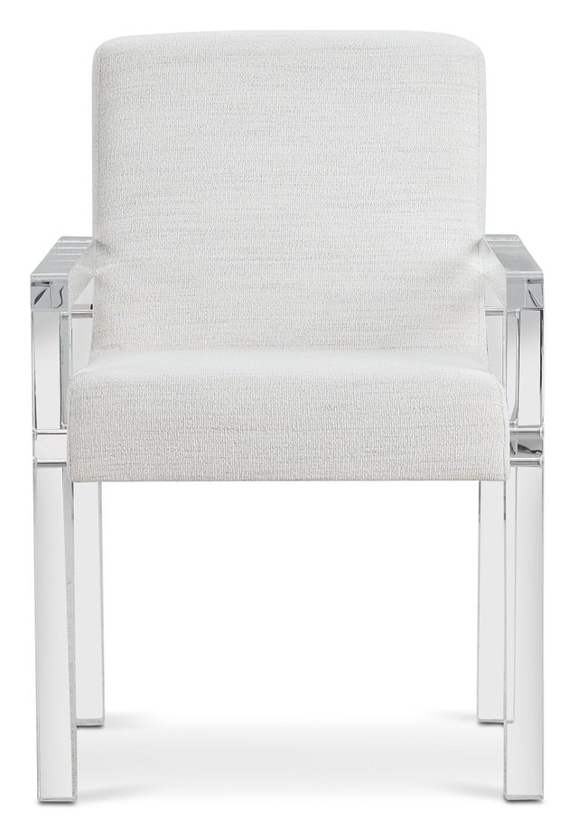 Ocean Drive White Acrylic Upholstered Arm Chair (2)