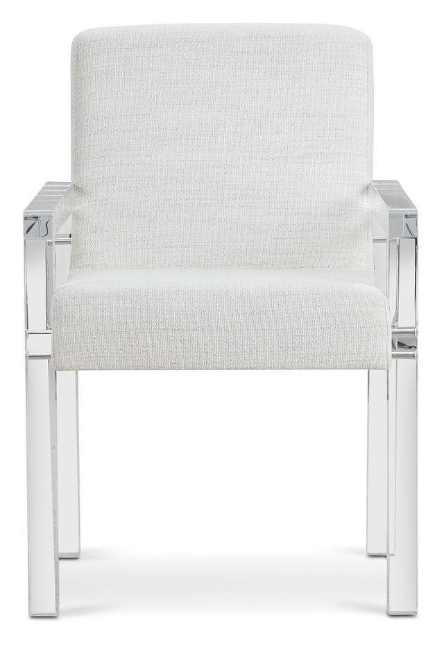 Ocean Drive White Acrylic Upholstered Arm Chair