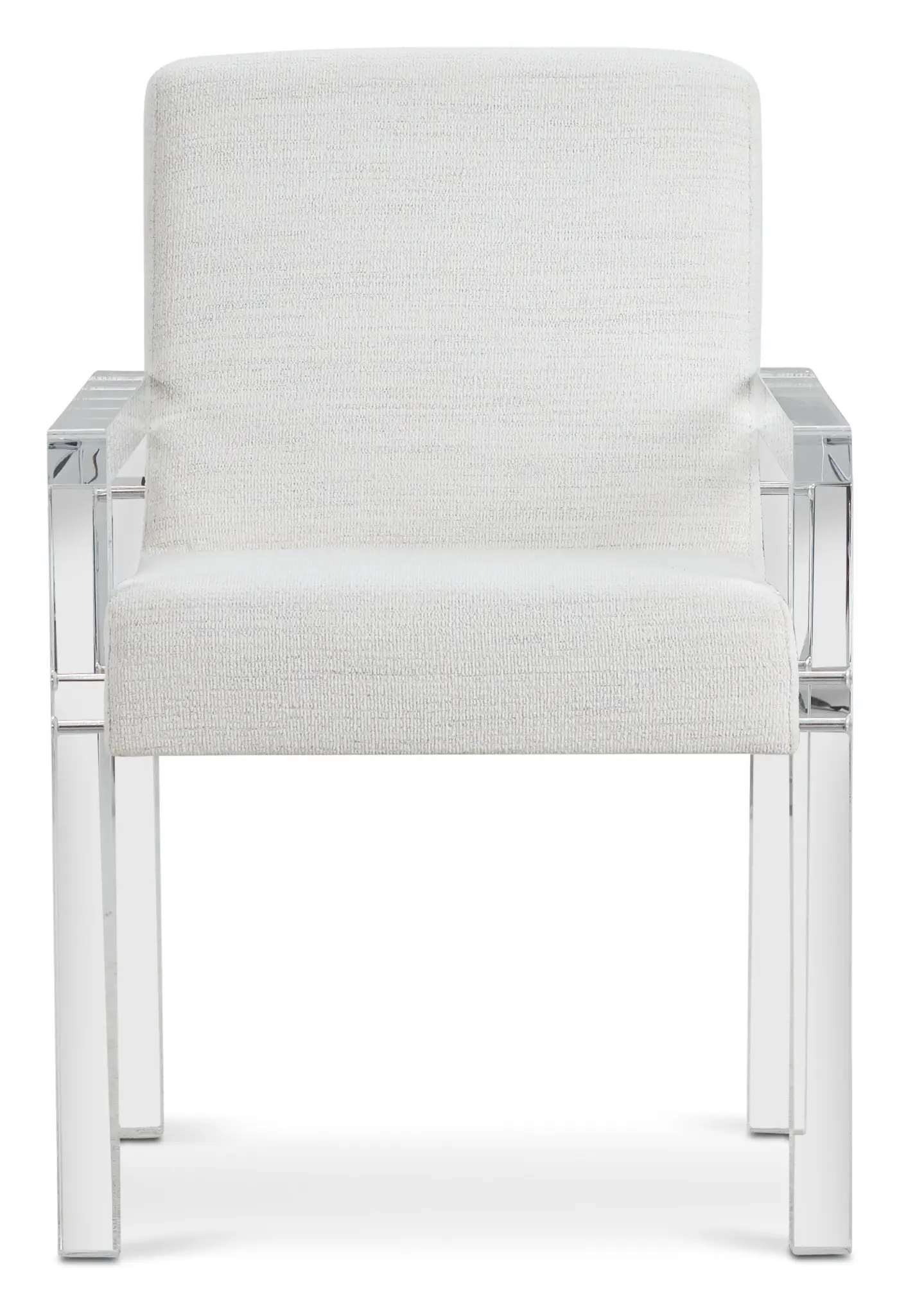 Ocean Drive White Acrylic Upholstered Arm Chair Ocean Drive White Acrylic Upholstered Arm Chair