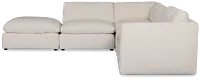 Serena White Fabric 5-piece Right Facing Bumper Sectional