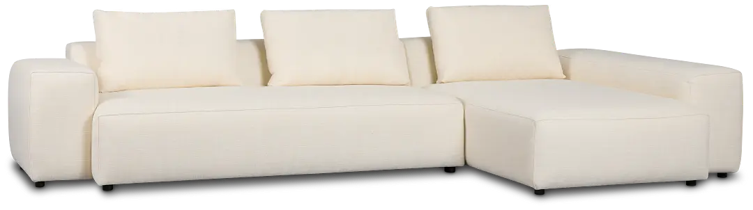 Cleo Light Beige Fabric Right Chaise Sectional Cleo Light Beige Fabric Right Chaise Sectional