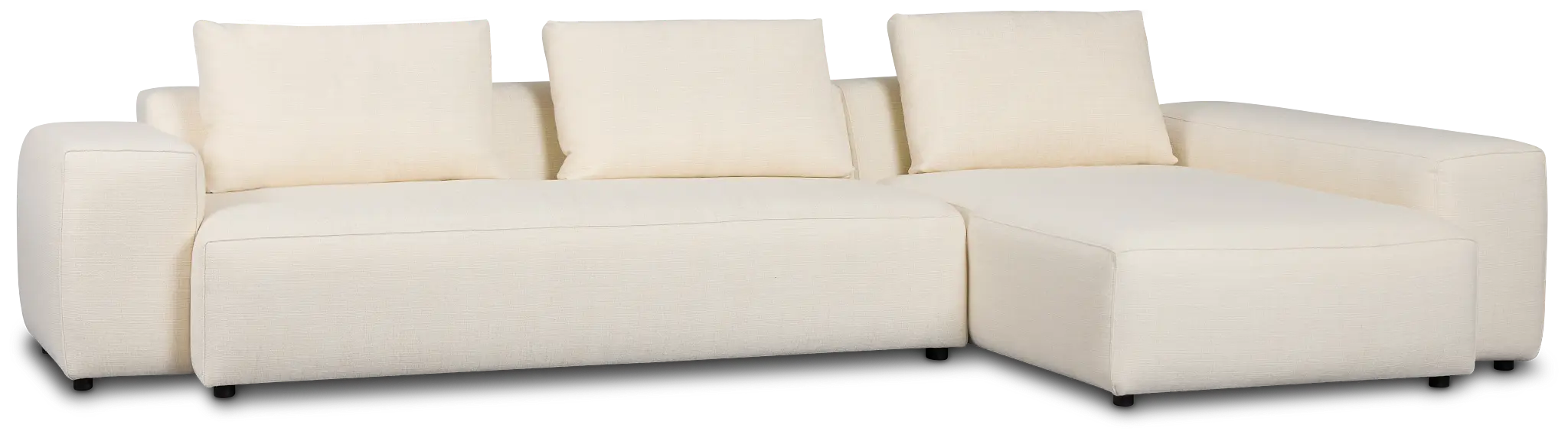 Cleo Light Beige Fabric Right Chaise Sectional Cleo Light Beige Fabric Right Chaise Sectional