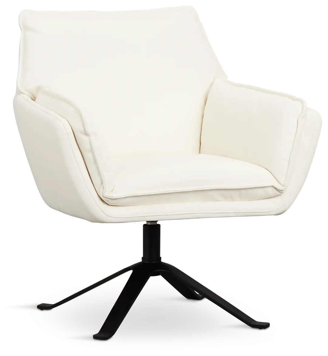 Farley White Micro Swivel Accent Chair Farley White Micro Swivel Accent Chair