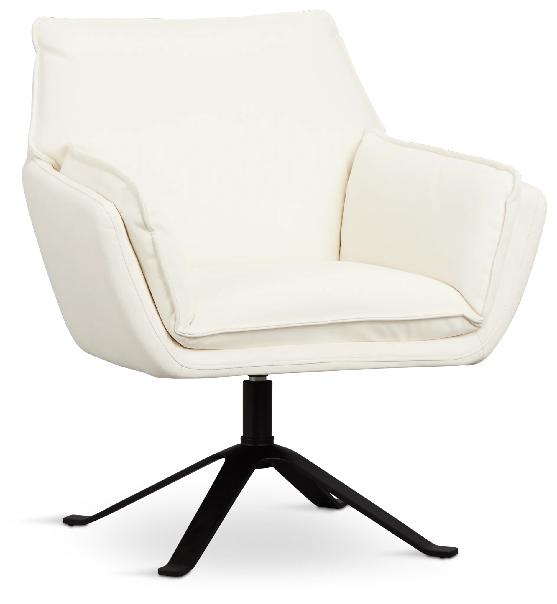 Farley White Micro Swivel Accent Chair