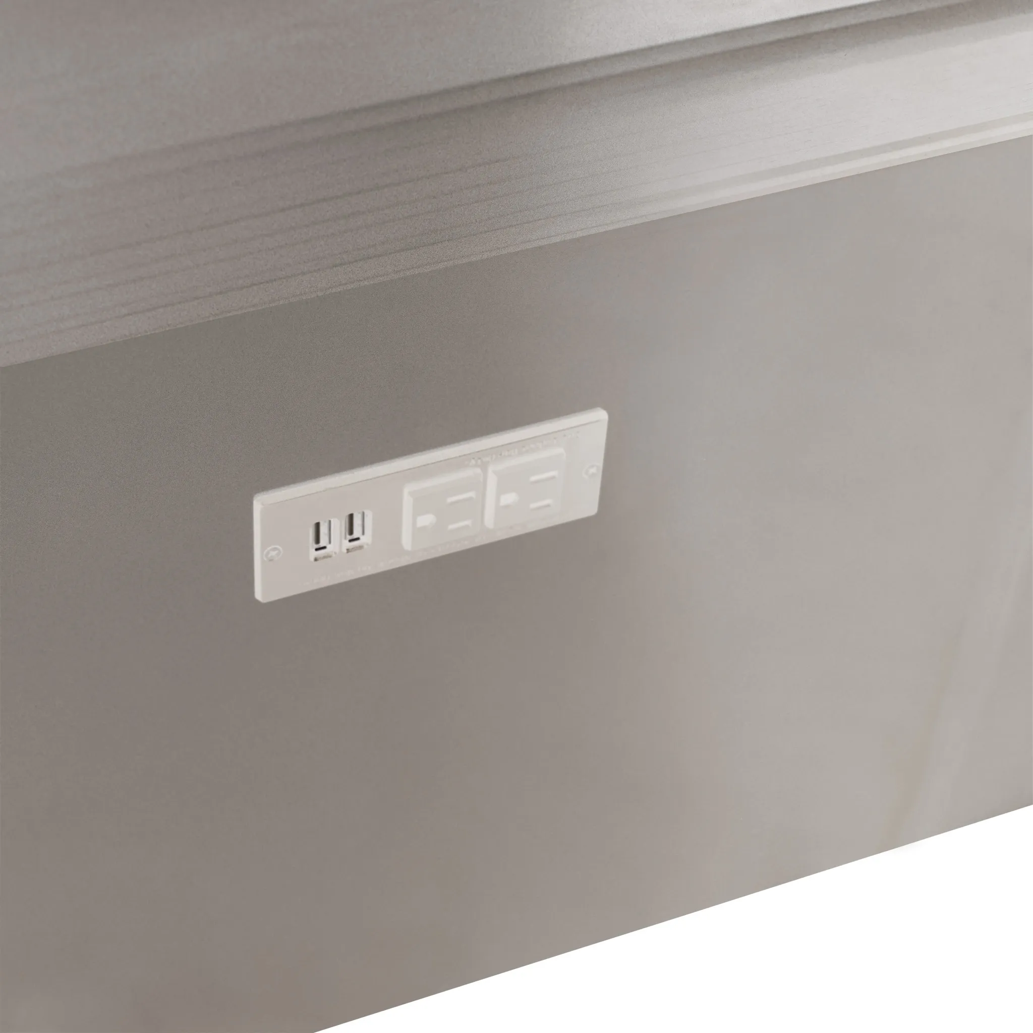 Vegas Gray Vanity & Mirror With Stool