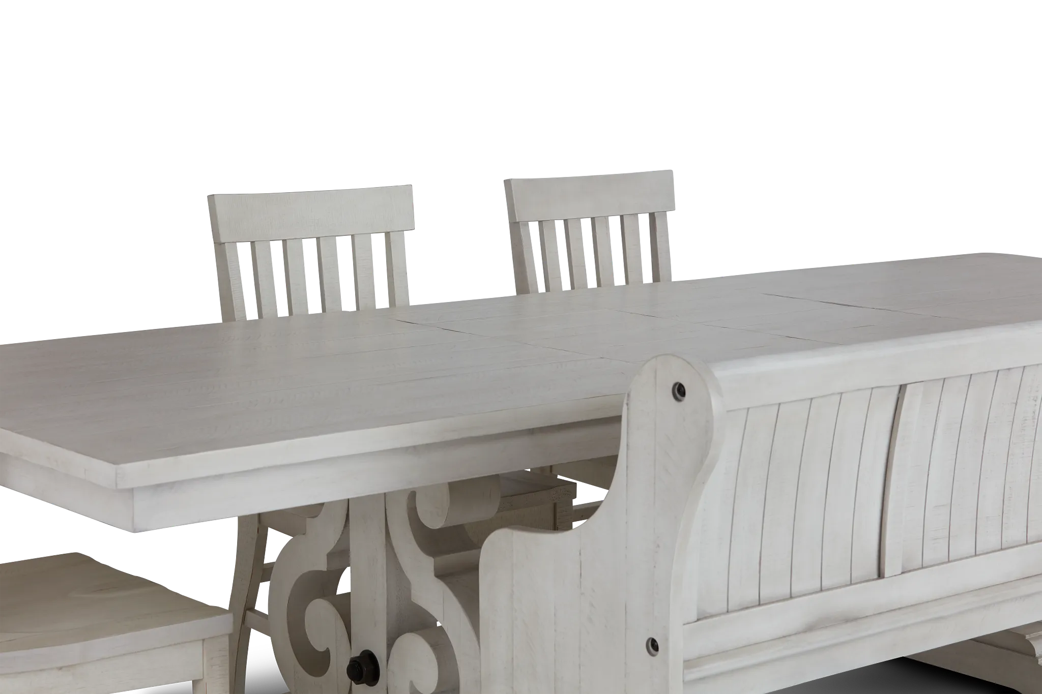 Sonoma Ivory Trestle Table, 4 Chairs & Bench