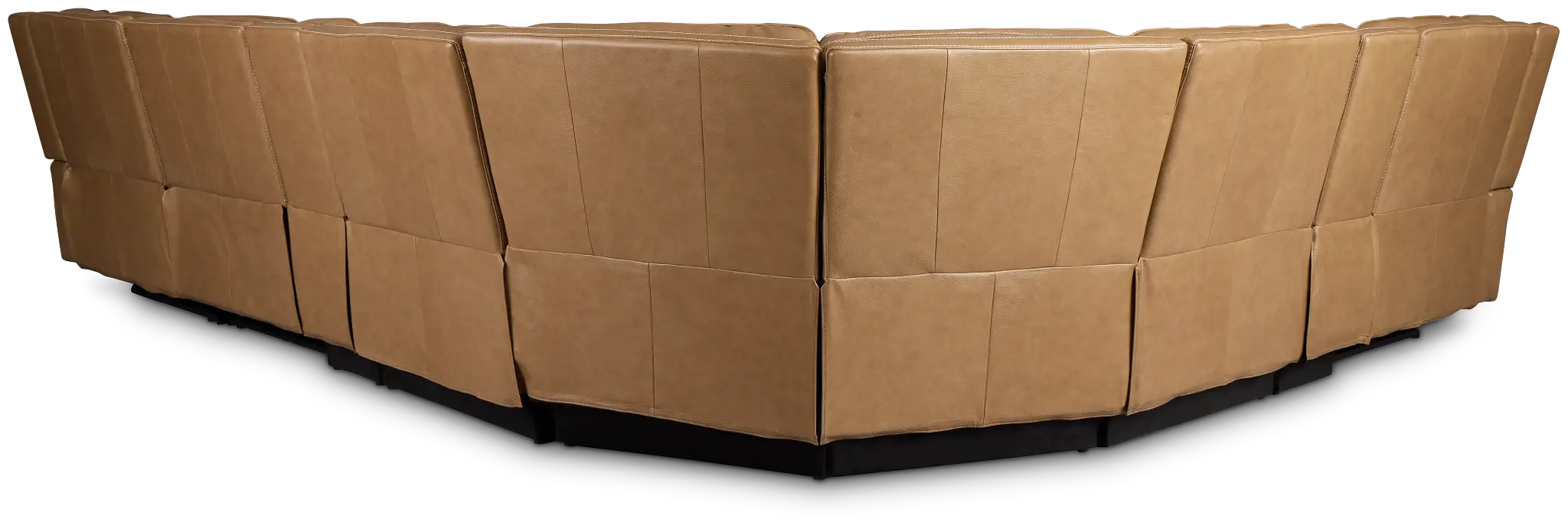 Jasper Light Brown Leather Large Triple Power Reclining Two-arm Sectional Jasper Light Brown Leather Large Triple Power Reclining Two-arm Sectional