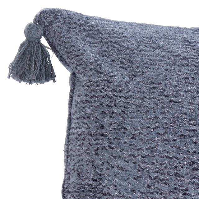 Carmela Blue Cotton Lumbar Accent Pillow