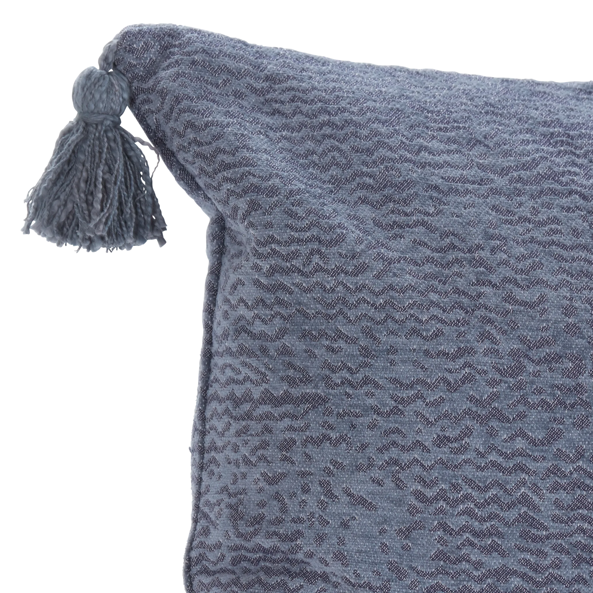 Carmela Blue Cotton Lumbar Accent Pillow