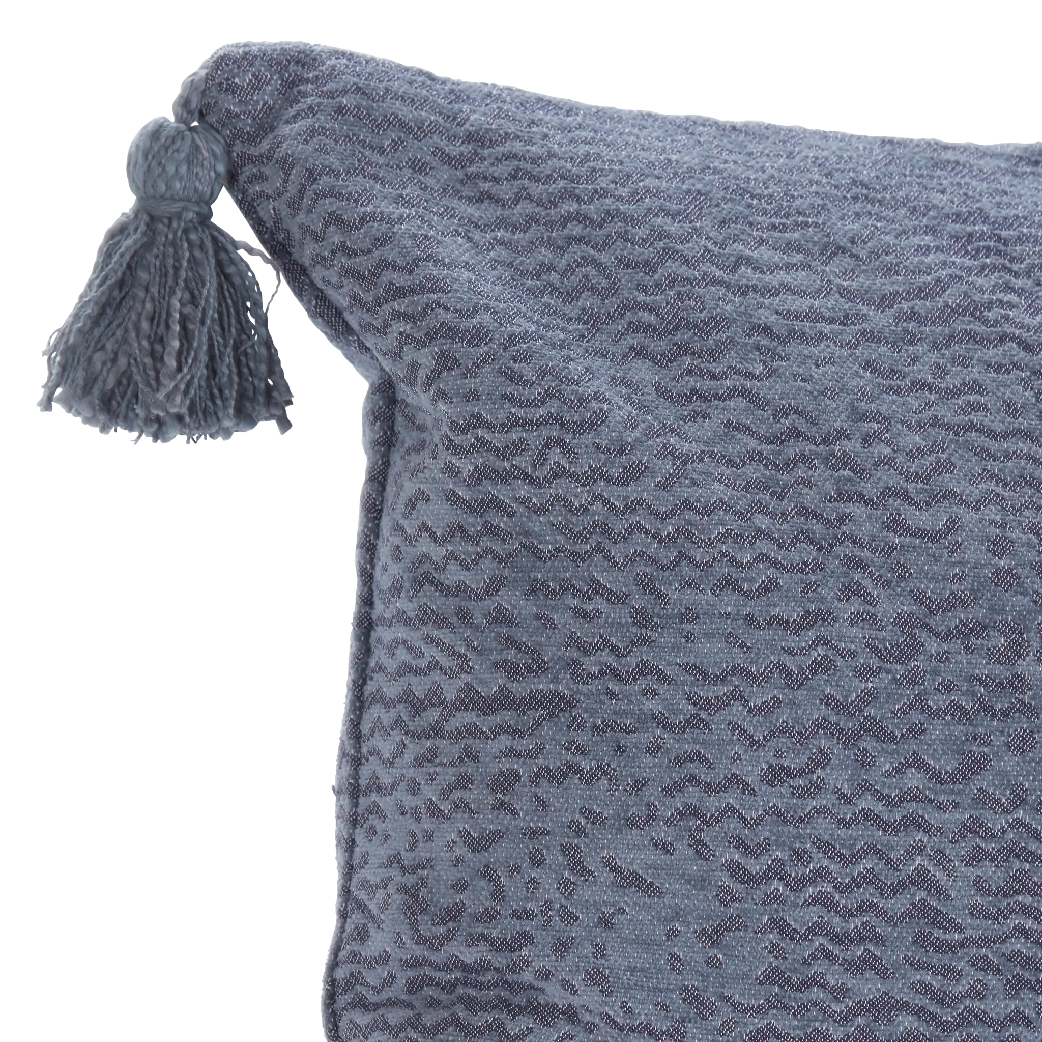 Carmela Blue Cotton Lumbar Accent Pillow Carmela Blue Cotton Lumbar Accent Pillow