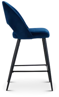 Kelly Dark Blue 28" Upholstered Barstool