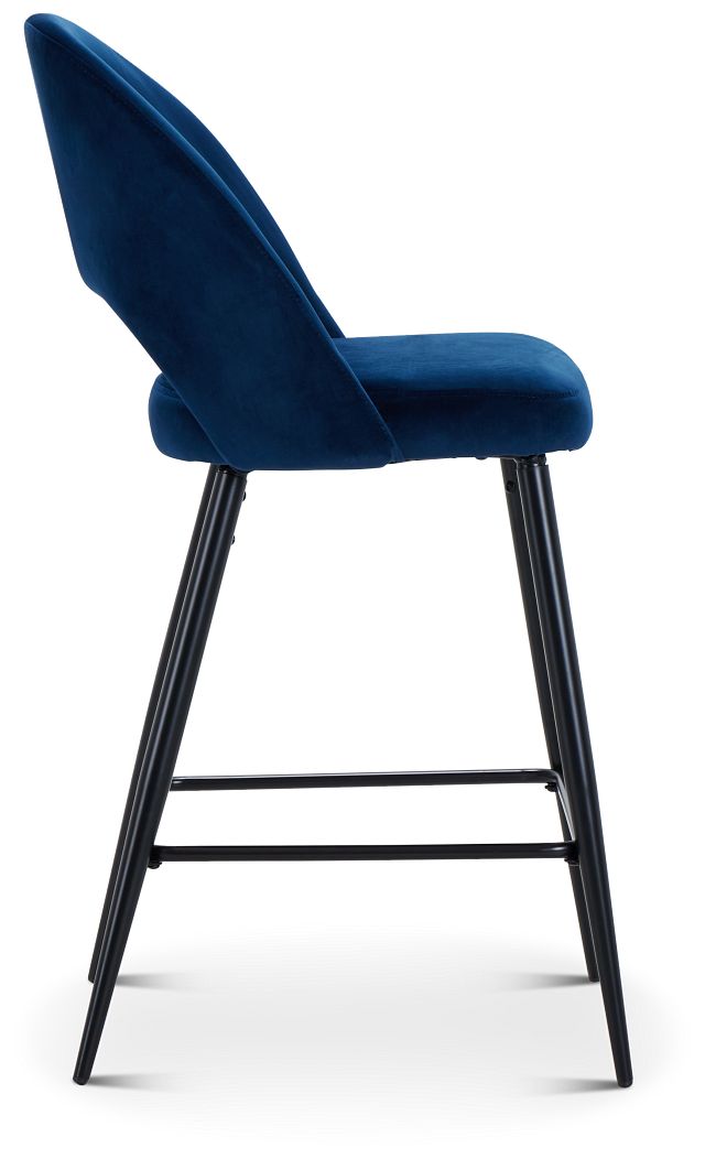 Kelly Dark Blue 28" Upholstered Barstool