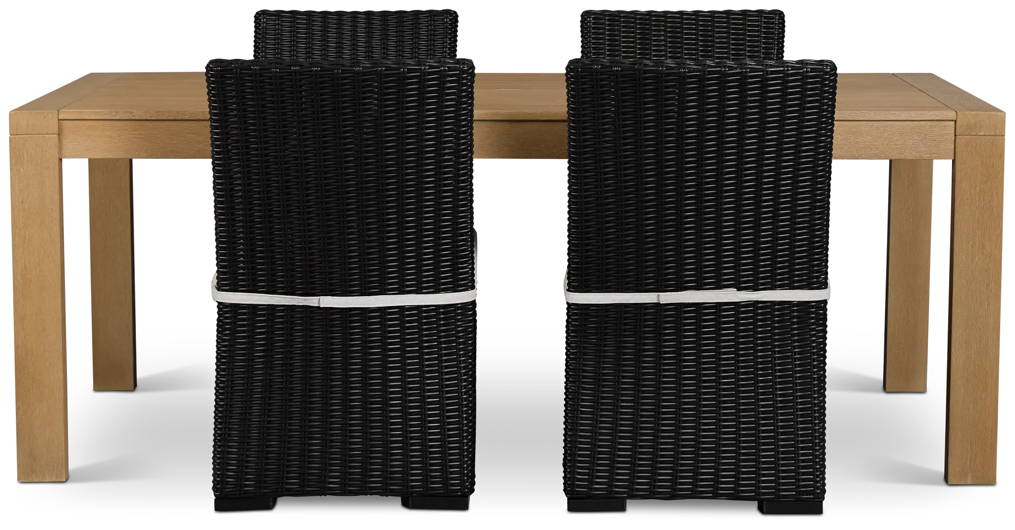 Montecito Mid Tone Rectangular Table & 4 Light Beige Cushioned Chairs Montecito Mid Tone Rectangular Table & 4 Light Beige Cushioned Chairs