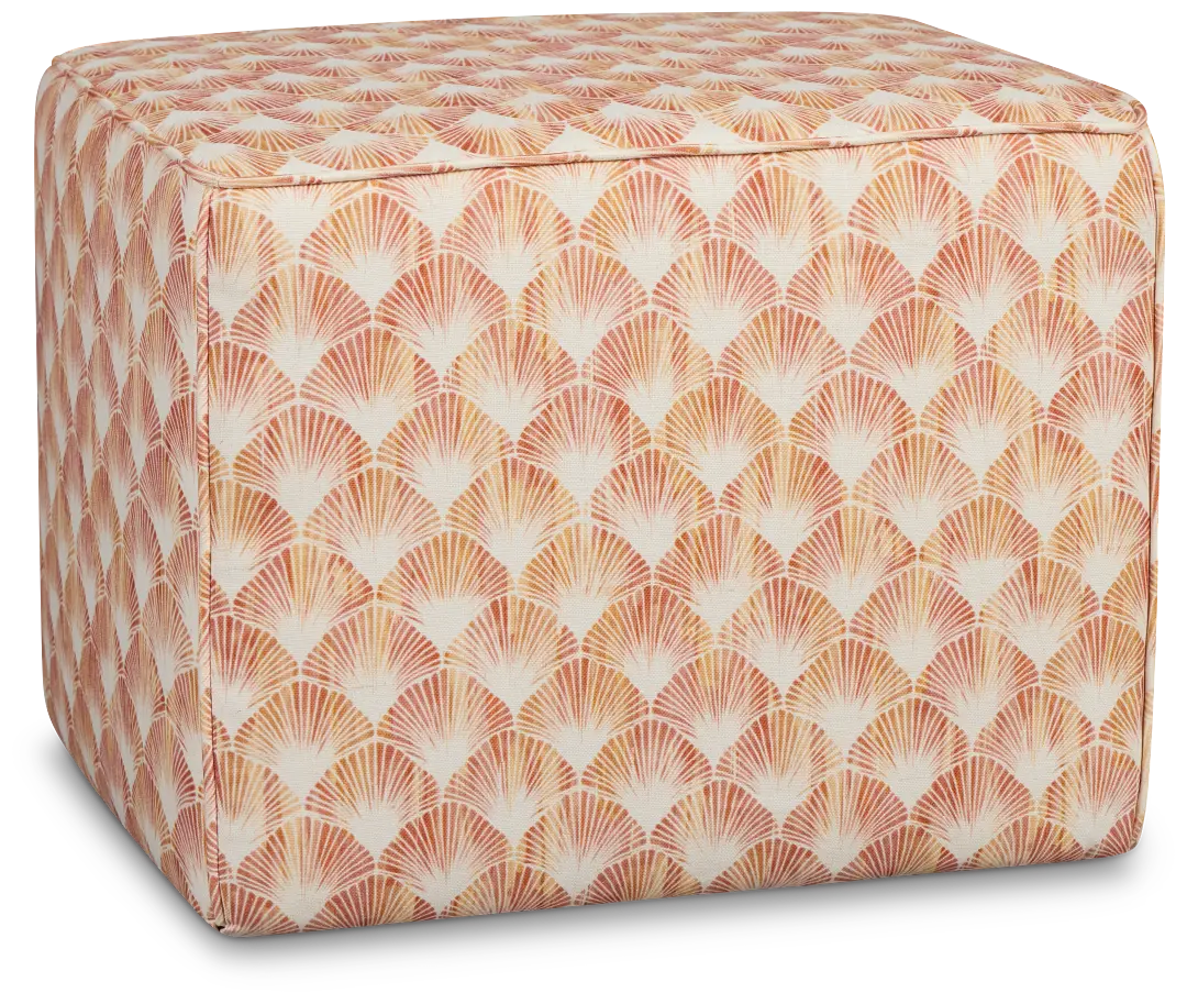 Shell Orange Fabric Accent Pouf Shell Orange Fabric Accent Pouf