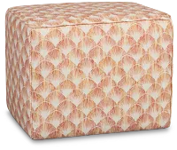 Shell Orange Fabric Accent Pouf