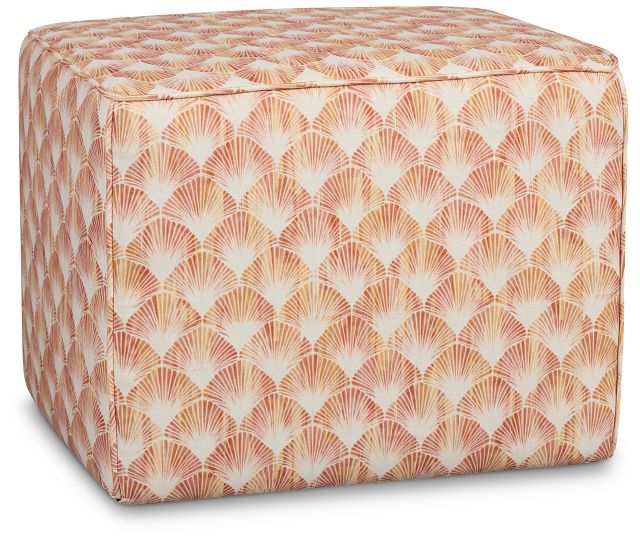 Shell Orange Fabric Accent Pouf