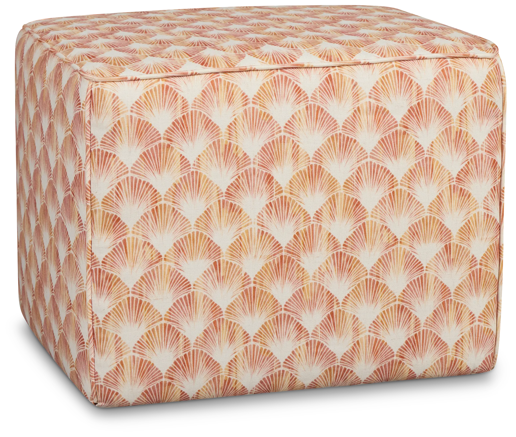 Shell Orange Fabric Accent Pouf Shell Orange Fabric Accent Pouf