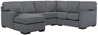 Austin Blue Fabric Medium Left Chaise Sectional