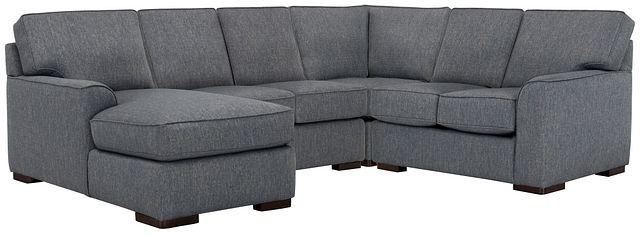 Austin Blue Fabric Medium Left Chaise Sectional