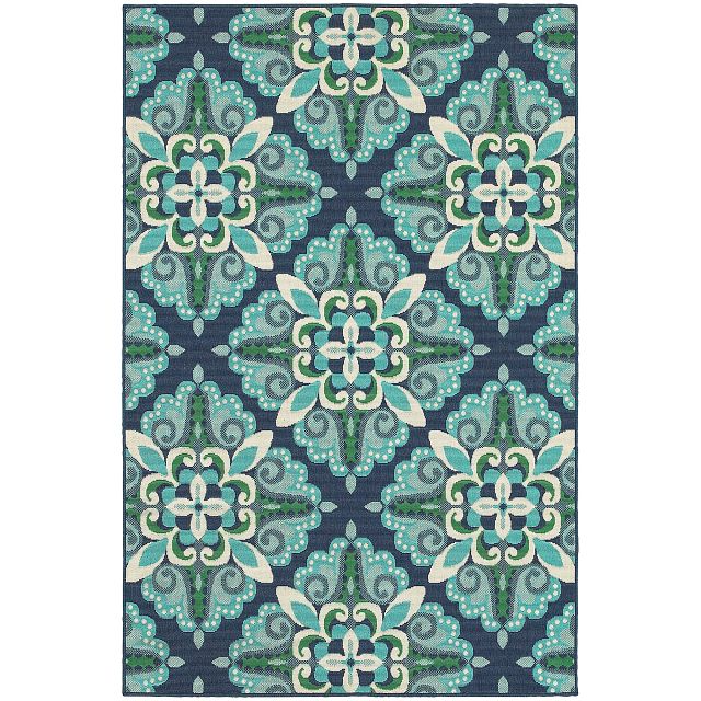 Melissa Teal Indoor/outdoor 5x8 Area Rug