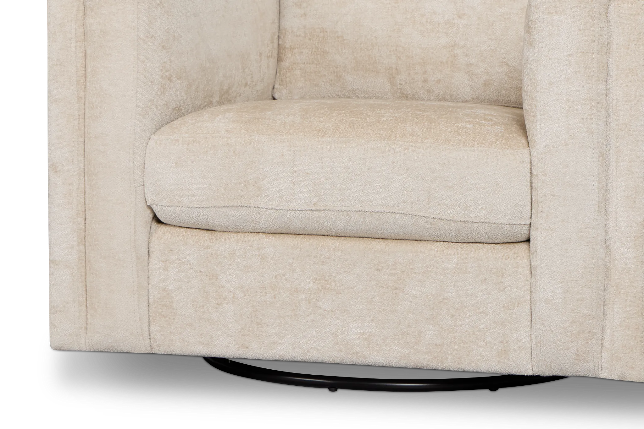 Farren Beige Fabric Swivel Chair