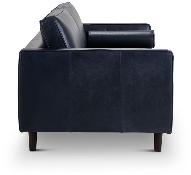 Ezra Blue Leather Sofa