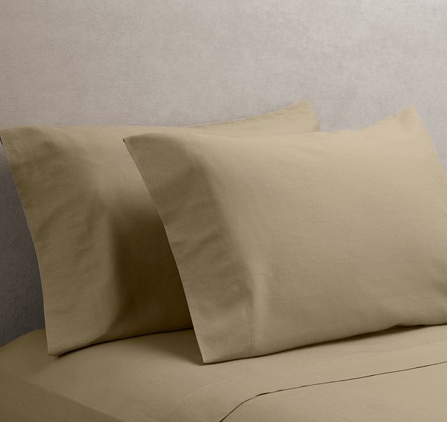 Rest & Renew Linen Blend Khaki Sheet Set