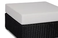 Montecito Black Large Ottoman With Light Beige Cushions