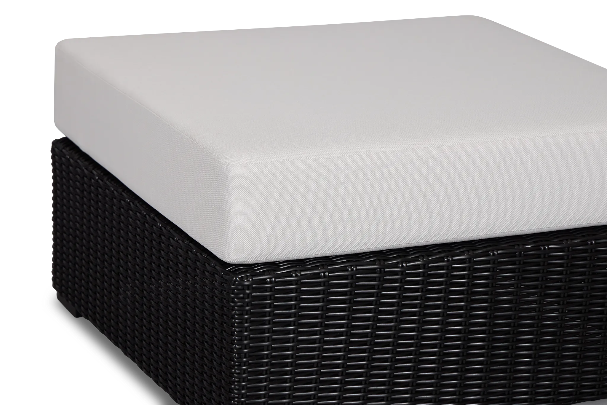 Montecito Black Large Ottoman With Light Beige Cushions