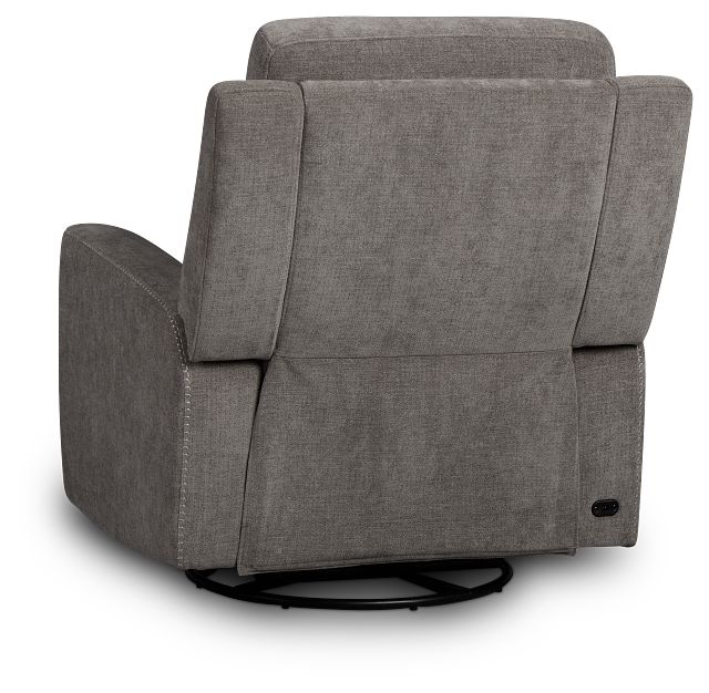 Dean Gray Fabric Power Swivel Glider Recliner
