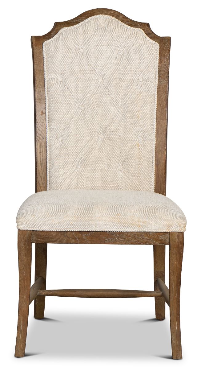 Rustic Patina Light Tone Upholstered Side Chair