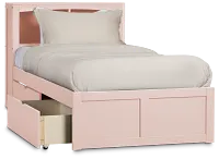 Charleston Pink Bookcase Bed With 2 Storage Drawers