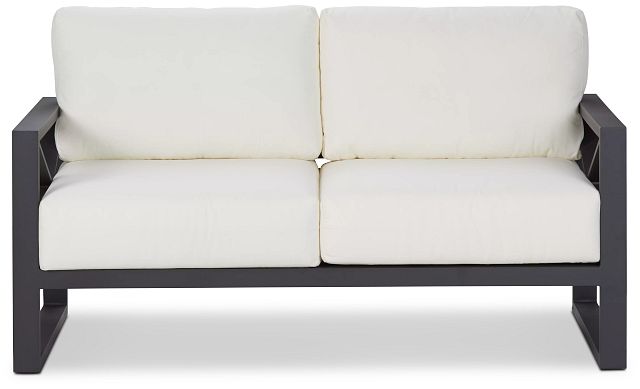 Linear Dark Gray White Aluminum Loveseat