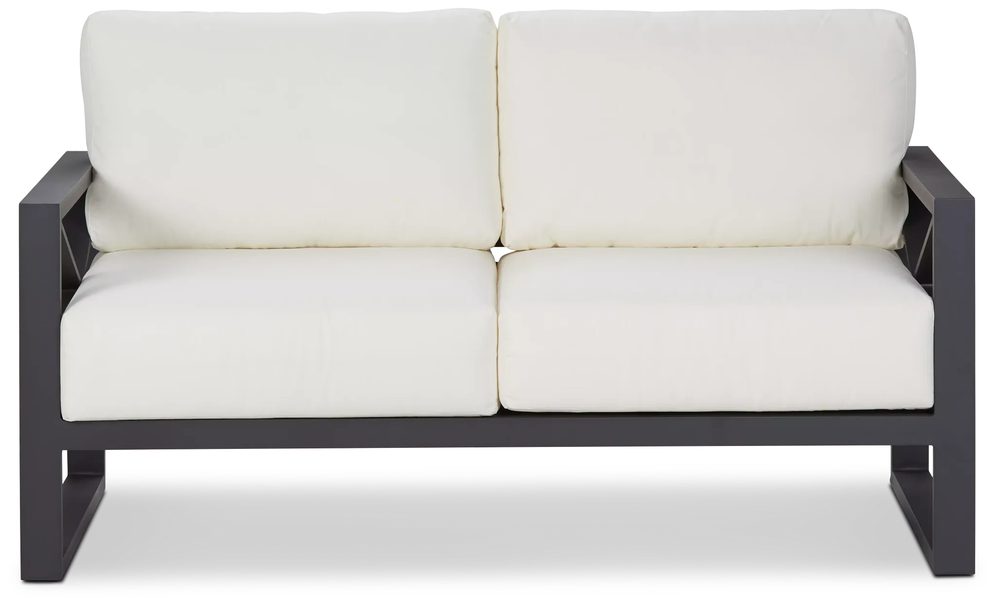 Linear Dark Gray White Aluminum Loveseat