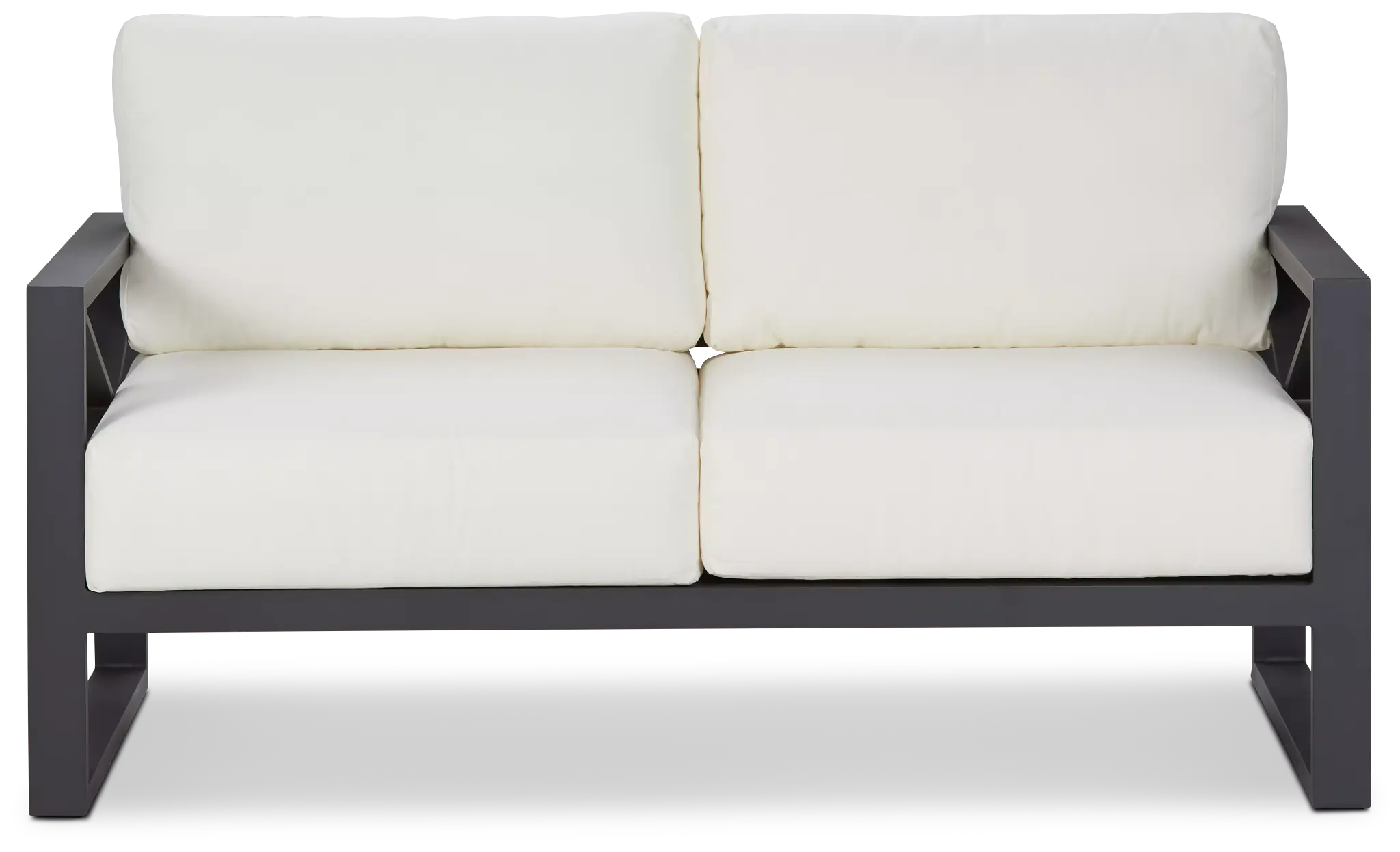 Linear Dark Gray White Aluminum Loveseat Linear Dark Gray White Aluminum Loveseat