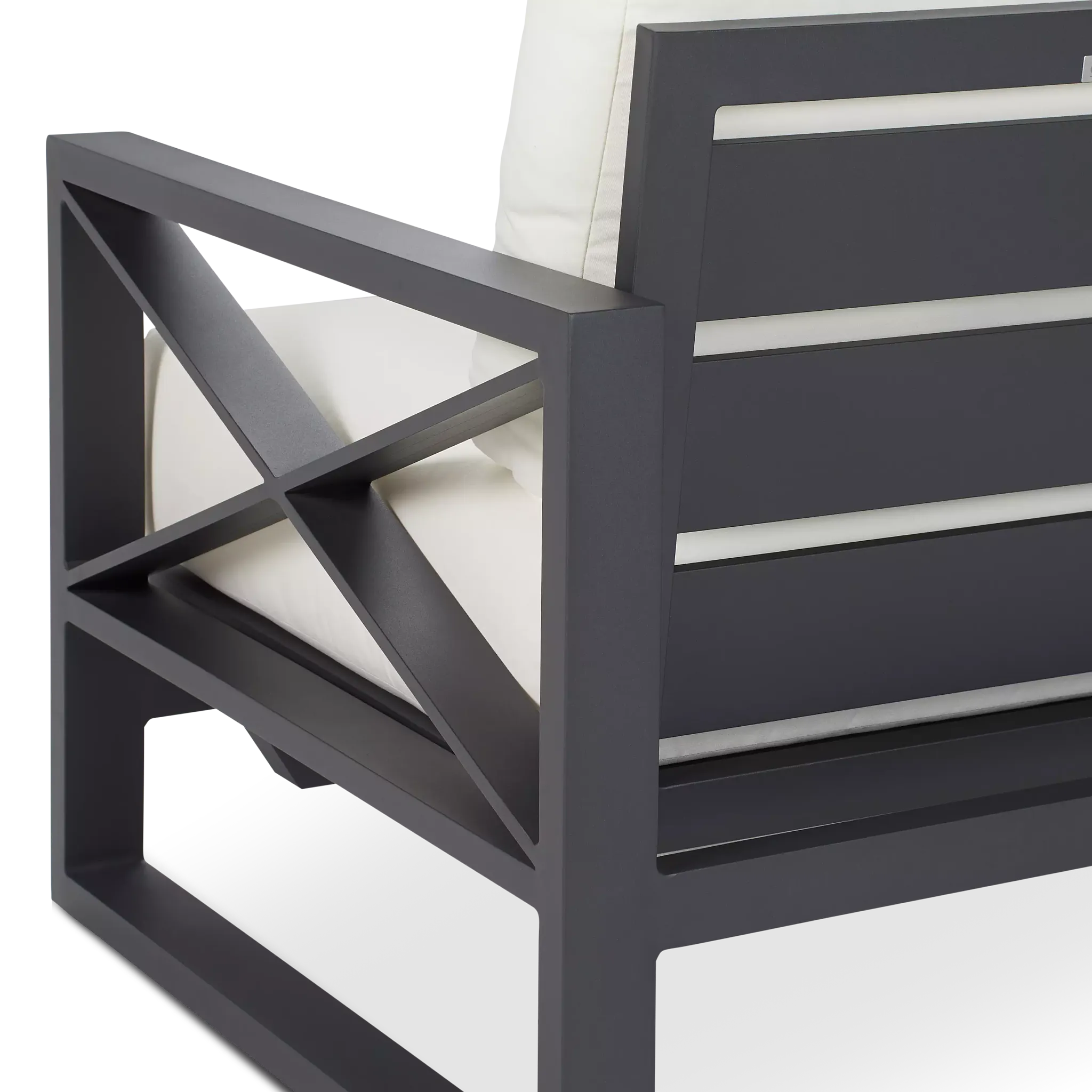 Linear Dark Gray White Rocking Chair