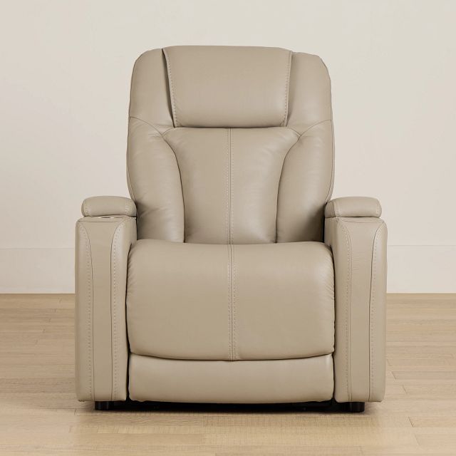 Optimus Beige Lthr/vinyl Power Recliner