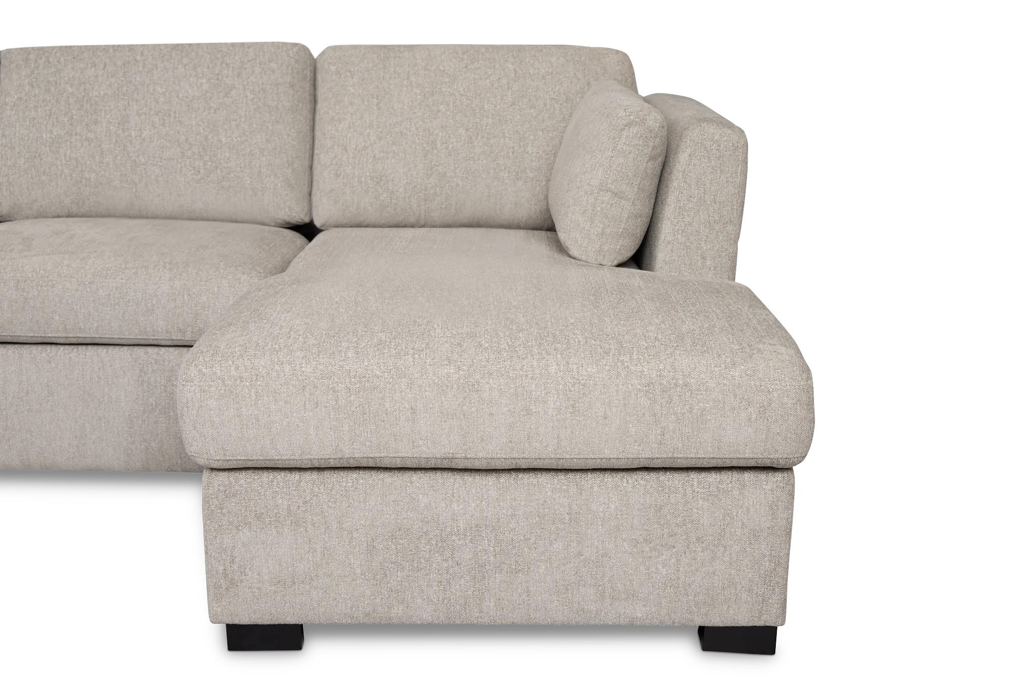 Amber Light Gray Fabric Small Right Chaise Storage Sleeper Sectional