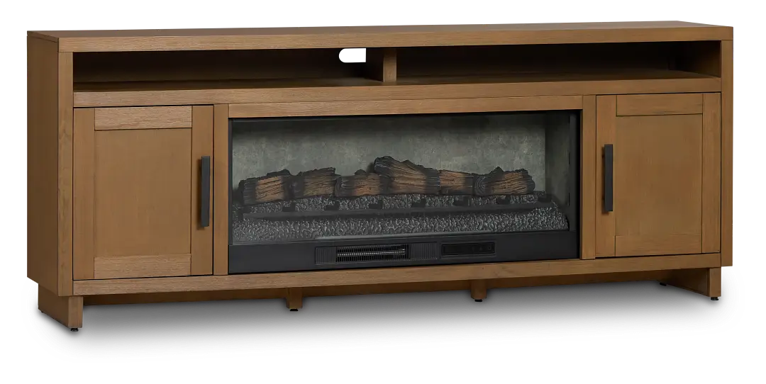 Richmond Light Tone 80" Tv Stand With Fireplace Insert Richmond Light Tone 80" Tv Stand With Fireplace Insert