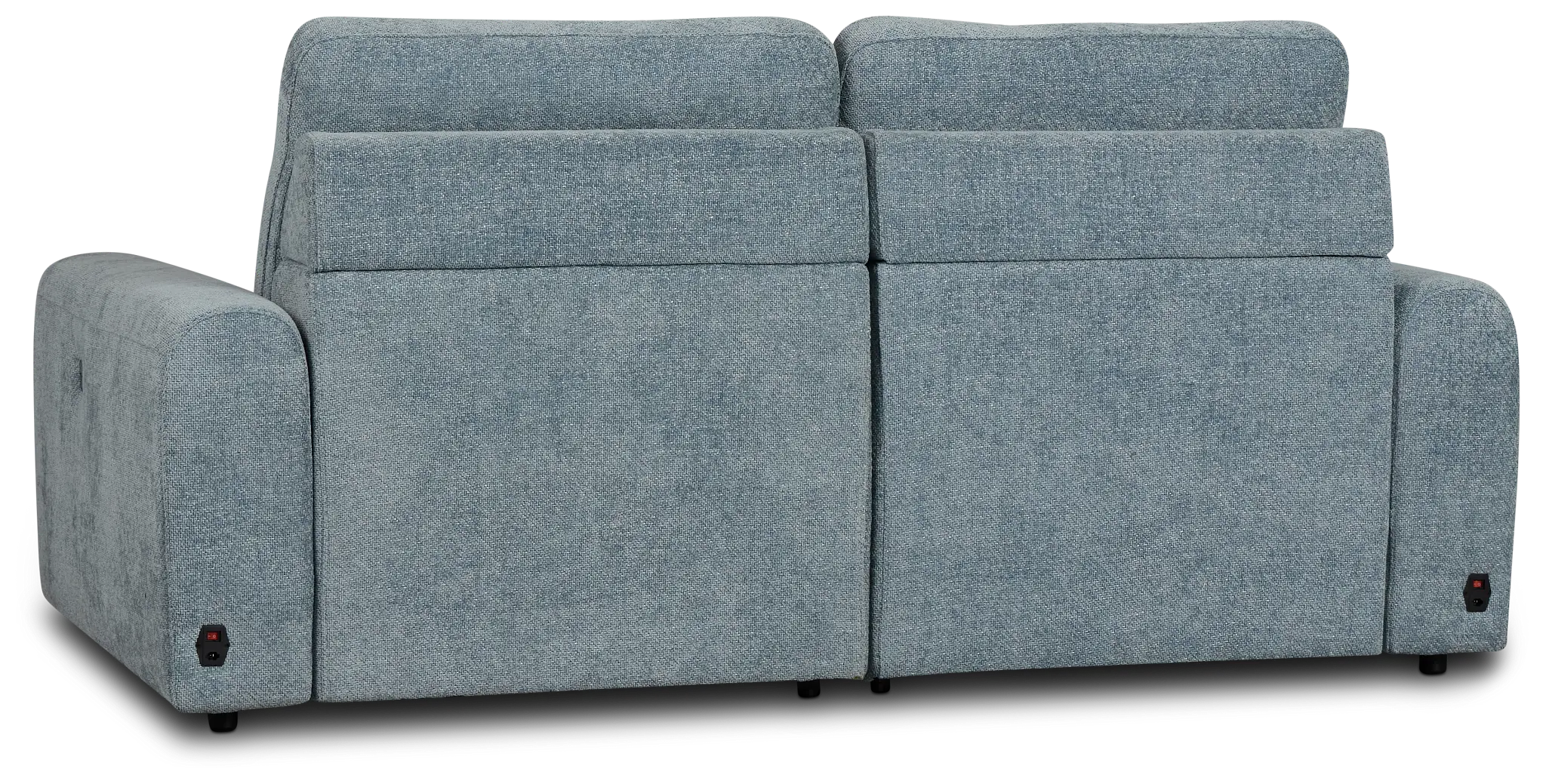 Hendrix Light Blue Fabric Power Extension Chaise Sofa Hendrix Light Blue Fabric Power Extension Chaise Sofa