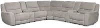 Bennett Gray Fabric Large Dual Power Reclining Two-arm Sectional