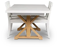 Nantucket Two-tone Pine Rectangular Table & 4 Wood Chairs