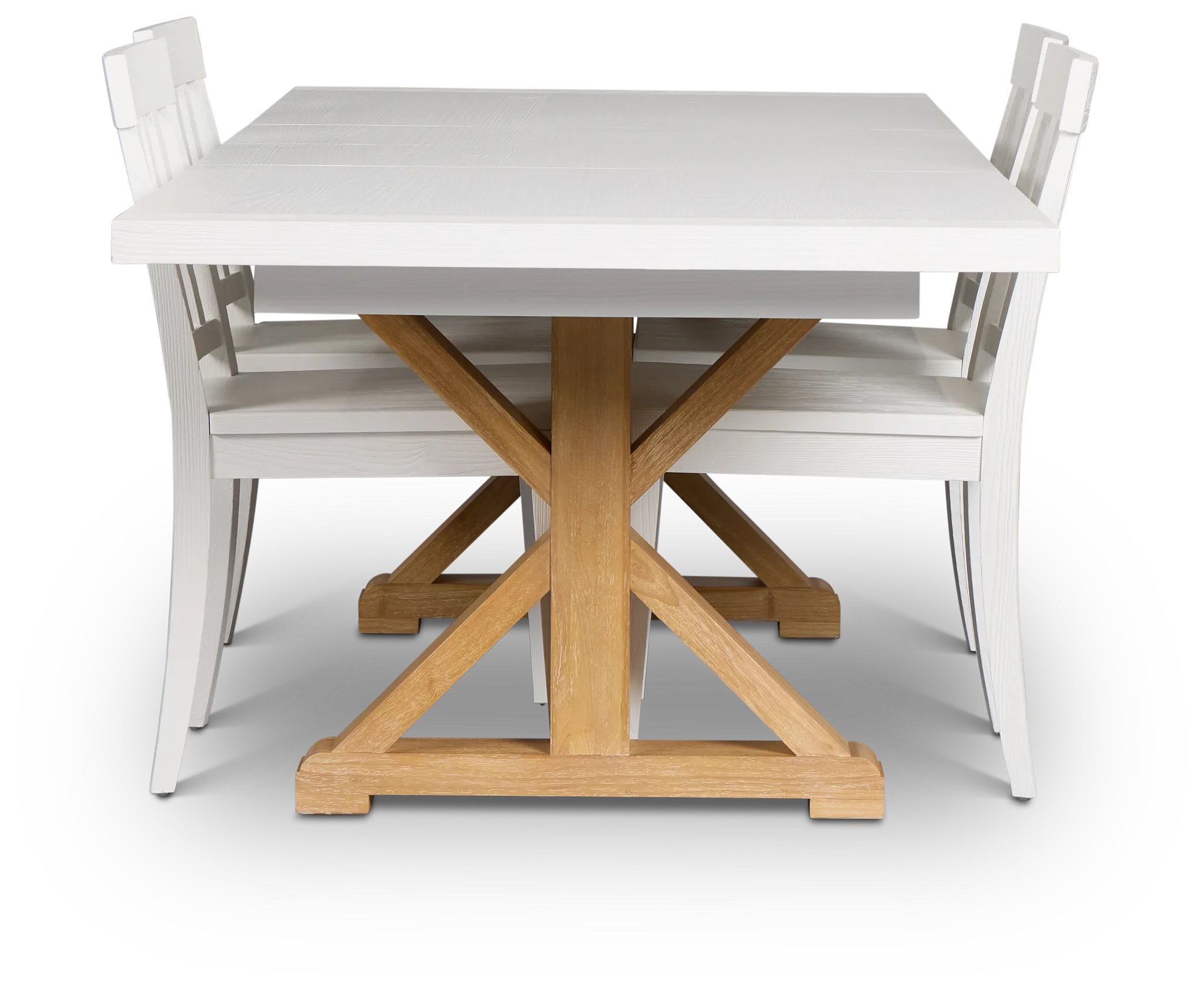 Nantucket Two-tone Pine Rectangular Table & 4 Wood Chairs