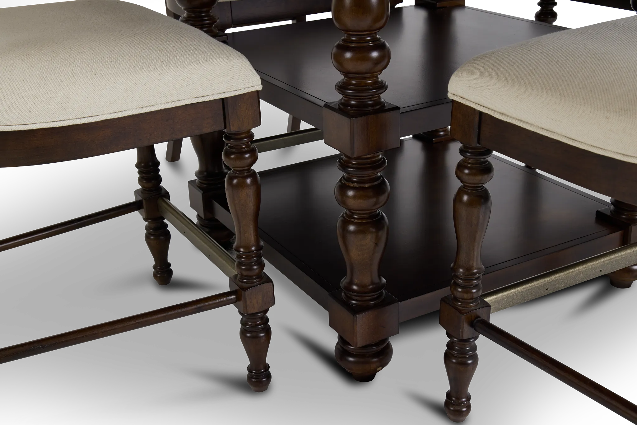 Savannah Dark Tone High Table & 4 Barstools