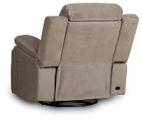 Benson Beige Micro Power Swivel Glider Recliner