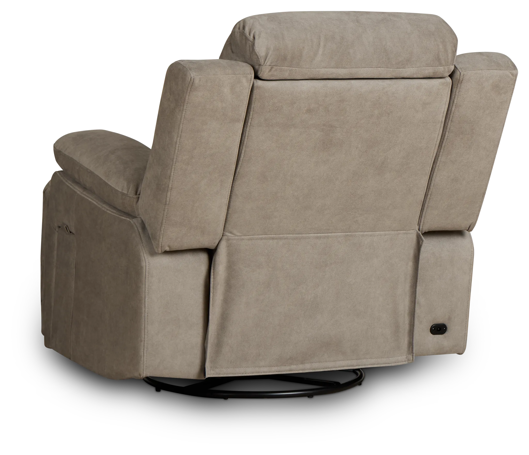 Benson Beige Micro Power Swivel Glider Recliner